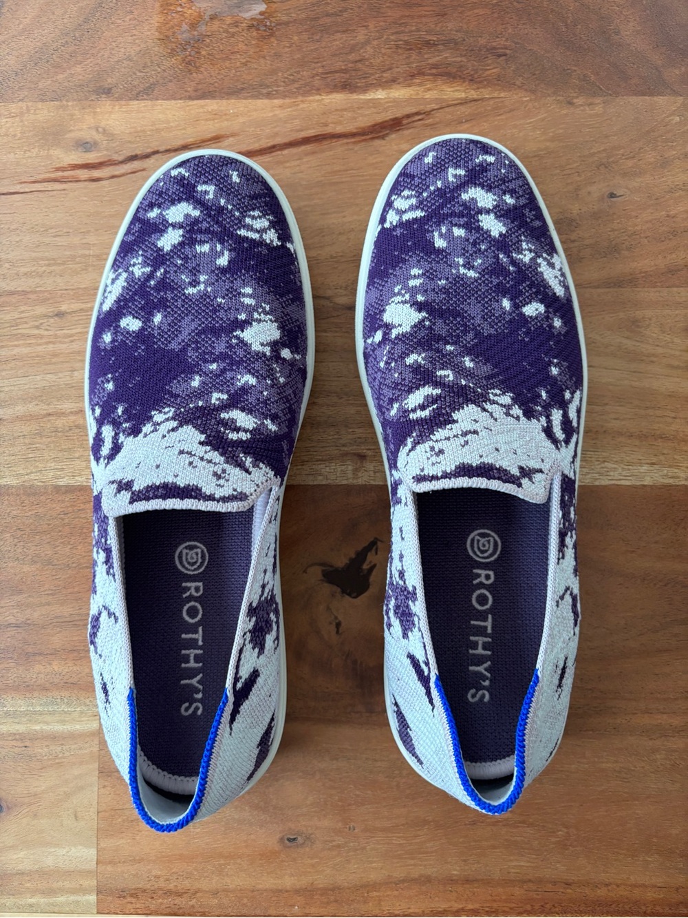 Rothy's The Sneaker Slip On Purple Print - Size 10.5